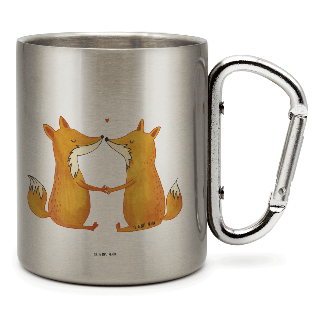 Edelstahlbecher Füchse Liebe Edelstahltasse, Karabiner, Edelstahlbecher, Outdoor, Camping, Tasse, Becher, Fuchs, Füchse, Fox, Liebe, Liebespaar, Paar, Partner, Freundin, Freund, Ehe, Verlobte, Ehemann, Ehefrau, Liebesbeweis