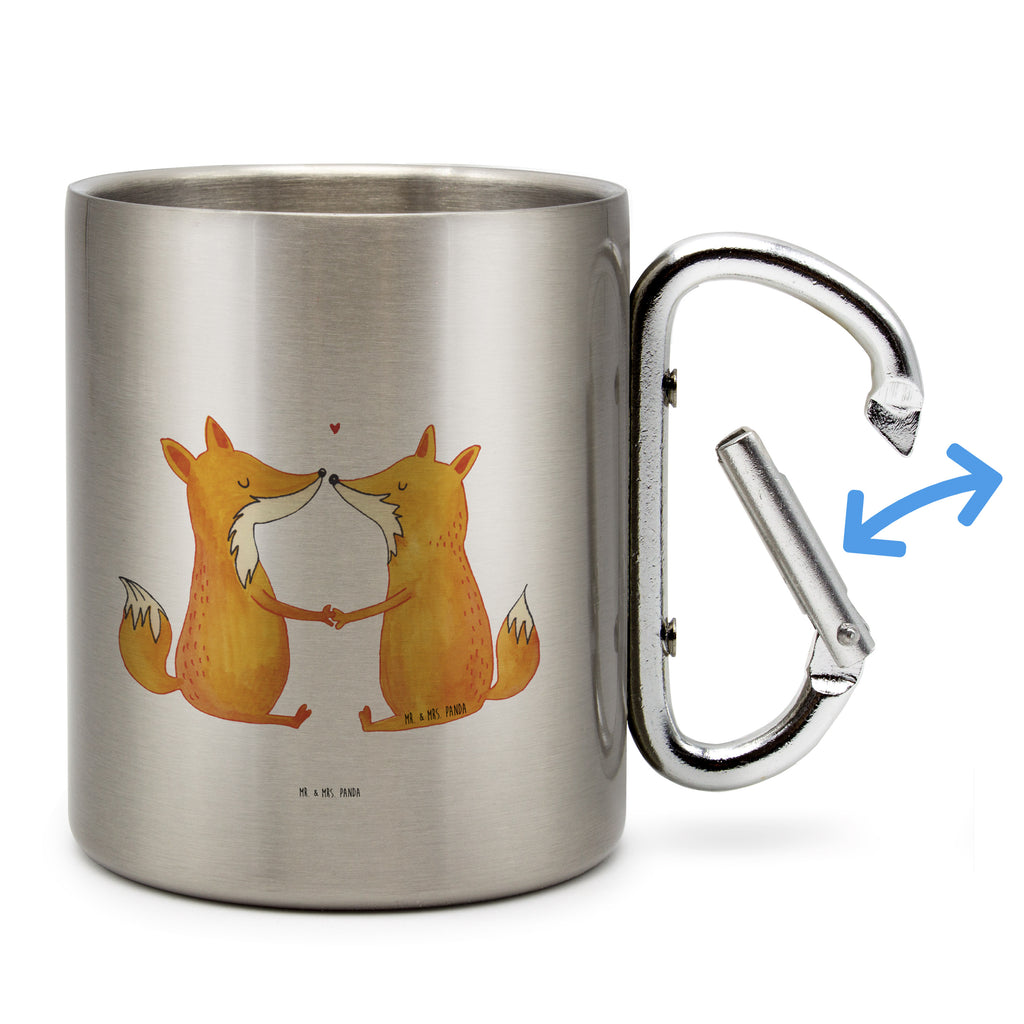 Edelstahlbecher Füchse Liebe Edelstahltasse, Karabiner, Edelstahlbecher, Outdoor, Camping, Tasse, Becher, Fuchs, Füchse, Fox, Liebe, Liebespaar, Paar, Partner, Freundin, Freund, Ehe, Verlobte, Ehemann, Ehefrau, Liebesbeweis