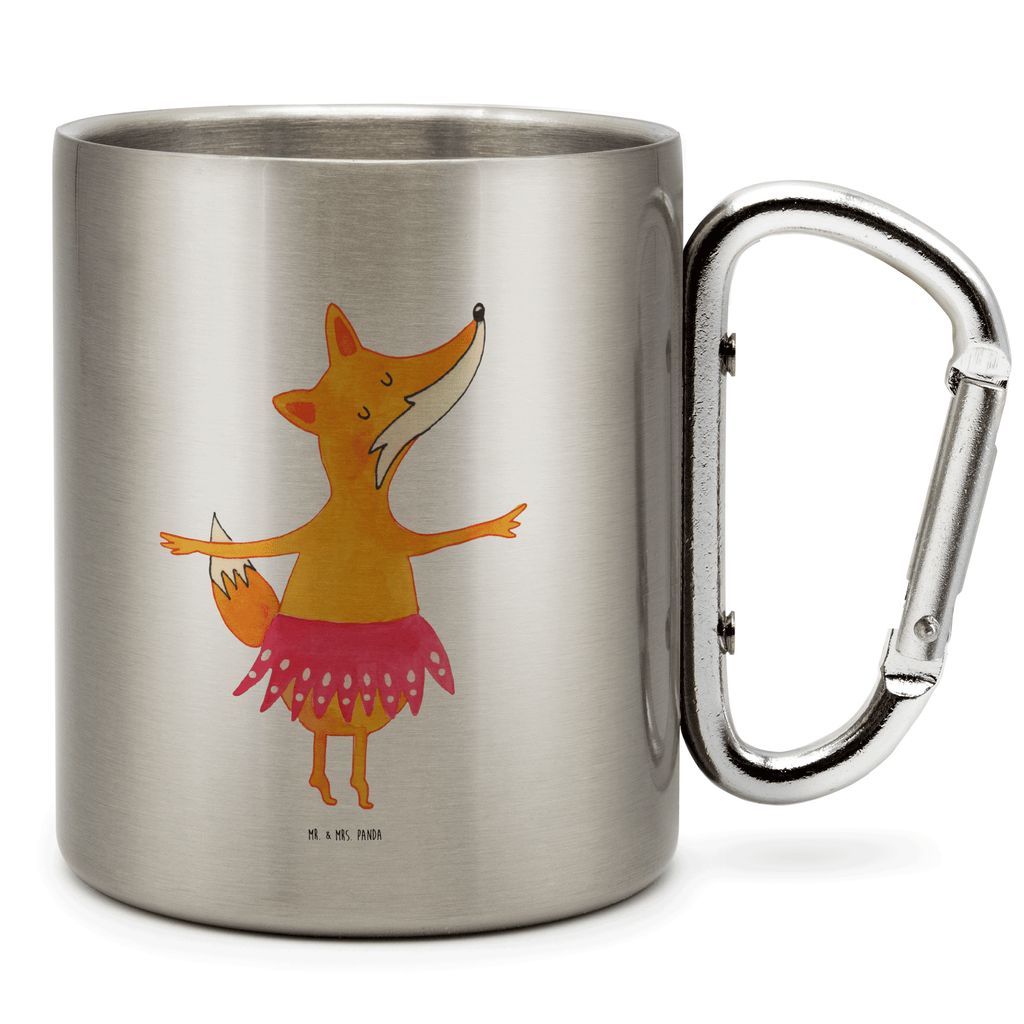 Edelstahlbecher Fuchs Ballerina Edelstahltasse, Karabiner, Edelstahlbecher, Outdoor, Camping, Tasse, Becher, Fuchs, Fuchs Spruch, Füchse, Füchsin, Ballerina, Ballett, Tänzerin, Tanzen, Party, Einladung, Geburtstag