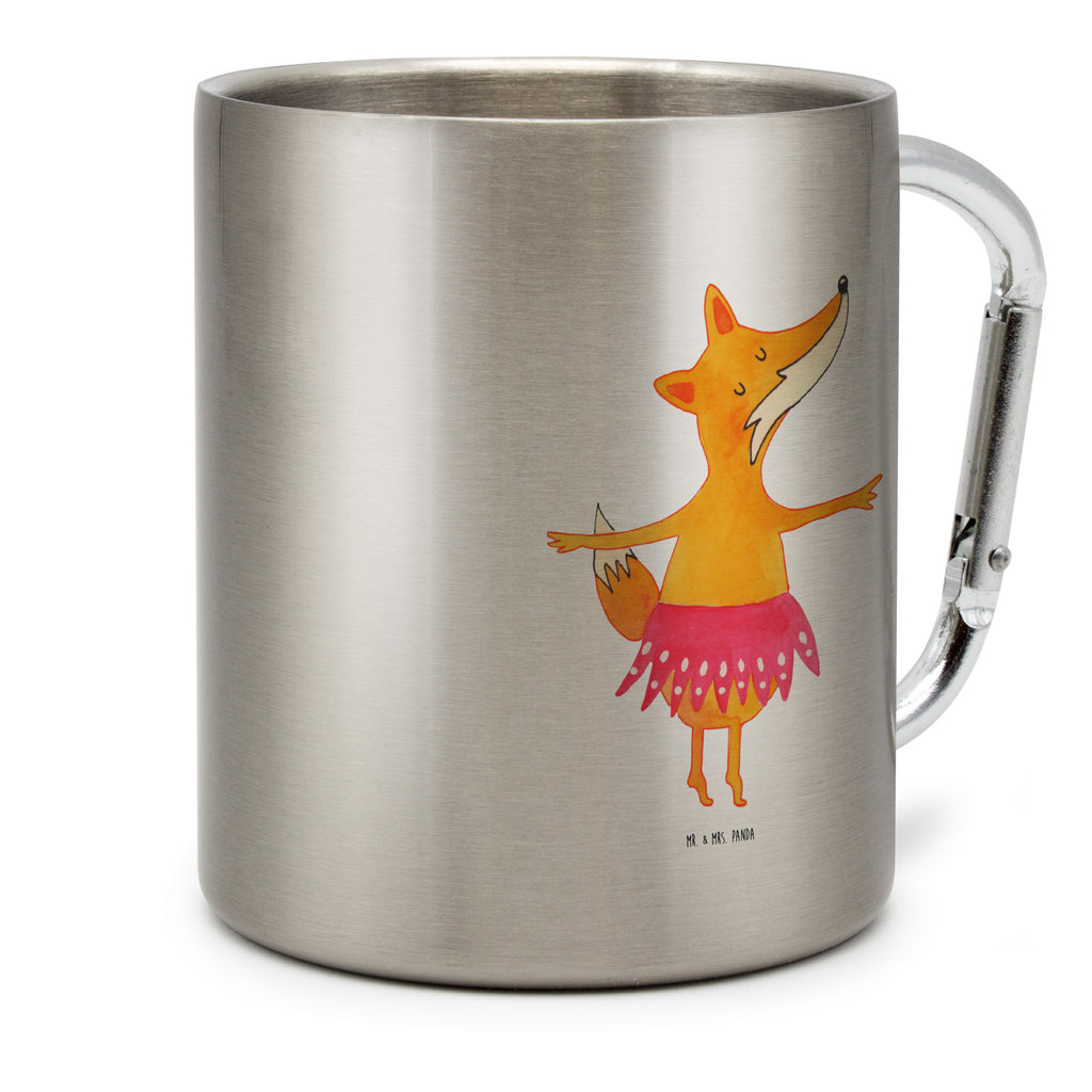 Edelstahlbecher Fuchs Ballerina Edelstahltasse, Karabiner, Edelstahlbecher, Outdoor, Camping, Tasse, Becher, Fuchs, Fuchs Spruch, Füchse, Füchsin, Ballerina, Ballett, Tänzerin, Tanzen, Party, Einladung, Geburtstag