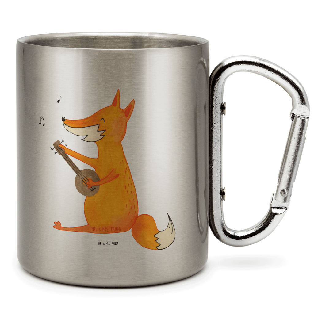 Edelstahlbecher Fuchs Gitarre Edelstahltasse, Karabiner, Edelstahlbecher, Outdoor, Camping, Tasse, Becher, Fuchs, Füchse, Geschenk Musiker, Musik Spruch, Musikerin, Sänger, Sängerin, Gitarre