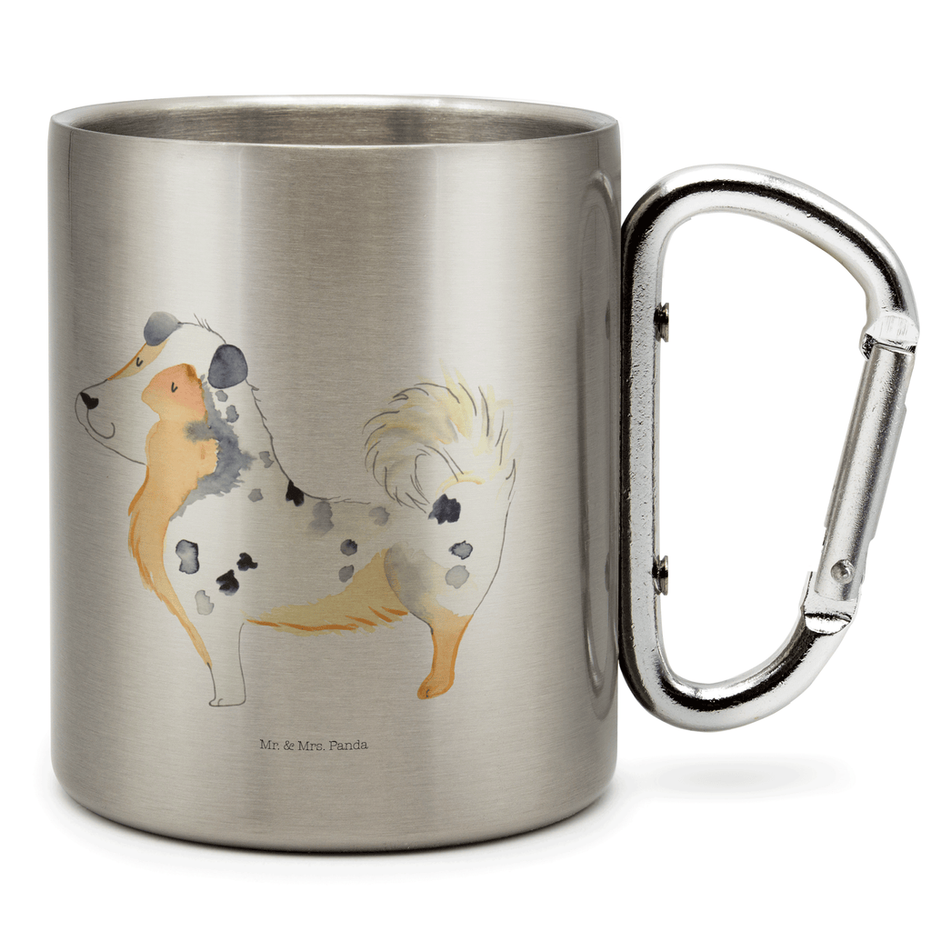 Edelstahlbecher Australien Shepherd Edelstahltasse, Karabiner, Edelstahlbecher, Outdoor, Camping, Tasse, Becher, Hund, Hundemotiv, Haustier, Hunderasse, Tierliebhaber, Hundebesitzer, Sprüche, Australien Shepherd, Shepherd, Hundeliebe, Familienhund, Spruch