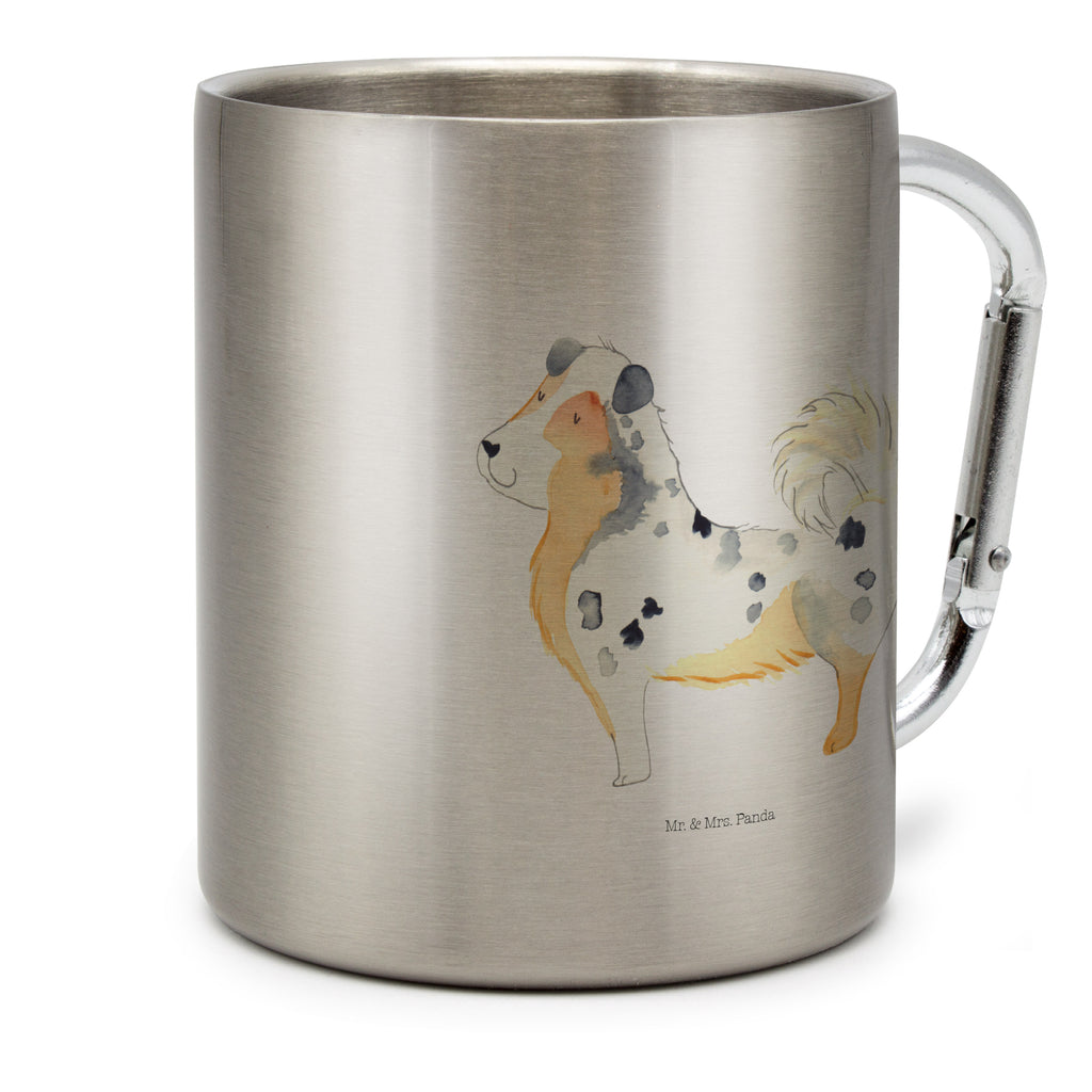Edelstahlbecher Australien Shepherd Edelstahltasse, Karabiner, Edelstahlbecher, Outdoor, Camping, Tasse, Becher, Hund, Hundemotiv, Haustier, Hunderasse, Tierliebhaber, Hundebesitzer, Sprüche, Australien Shepherd, Shepherd, Hundeliebe, Familienhund, Spruch