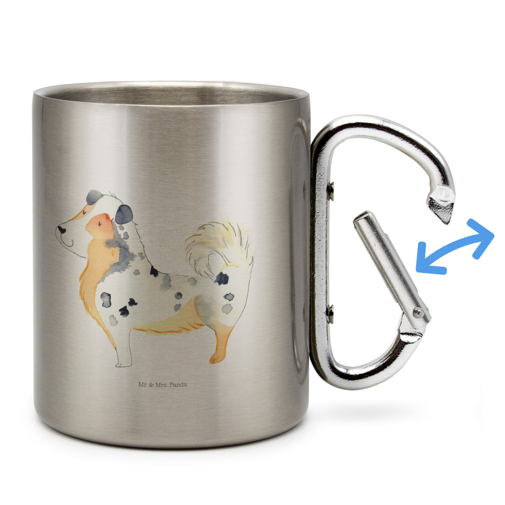 Edelstahlbecher Australien Shepherd Edelstahltasse, Karabiner, Edelstahlbecher, Outdoor, Camping, Tasse, Becher, Hund, Hundemotiv, Haustier, Hunderasse, Tierliebhaber, Hundebesitzer, Sprüche, Australien Shepherd, Shepherd, Hundeliebe, Familienhund, Spruch