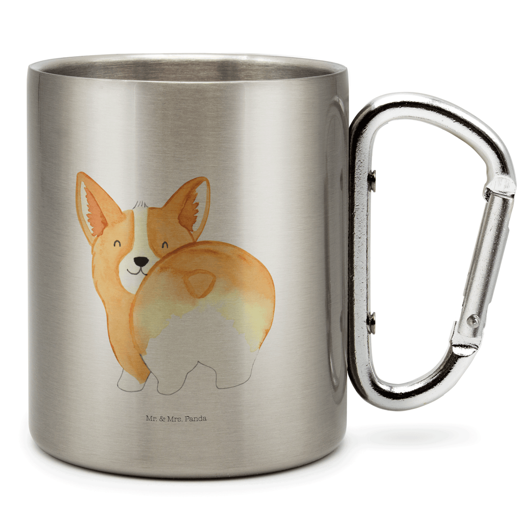 Edelstahlbecher Corgie Po Edelstahltasse, Karabiner, Edelstahlbecher, Outdoor, Camping, Tasse, Becher, Hund, Hundemotiv, Haustier, Hunderasse, Tierliebhaber, Hundebesitzer, Sprüche, Corgie, Hundeliebe, Motivation, Selbstliebe, Spruch