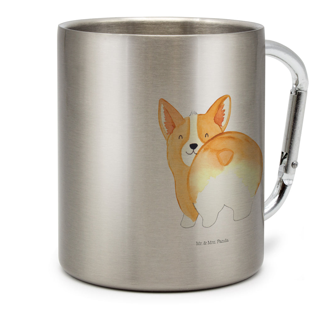 Edelstahlbecher Corgie Po Edelstahltasse, Karabiner, Edelstahlbecher, Outdoor, Camping, Tasse, Becher, Hund, Hundemotiv, Haustier, Hunderasse, Tierliebhaber, Hundebesitzer, Sprüche, Corgie, Hundeliebe, Motivation, Selbstliebe, Spruch