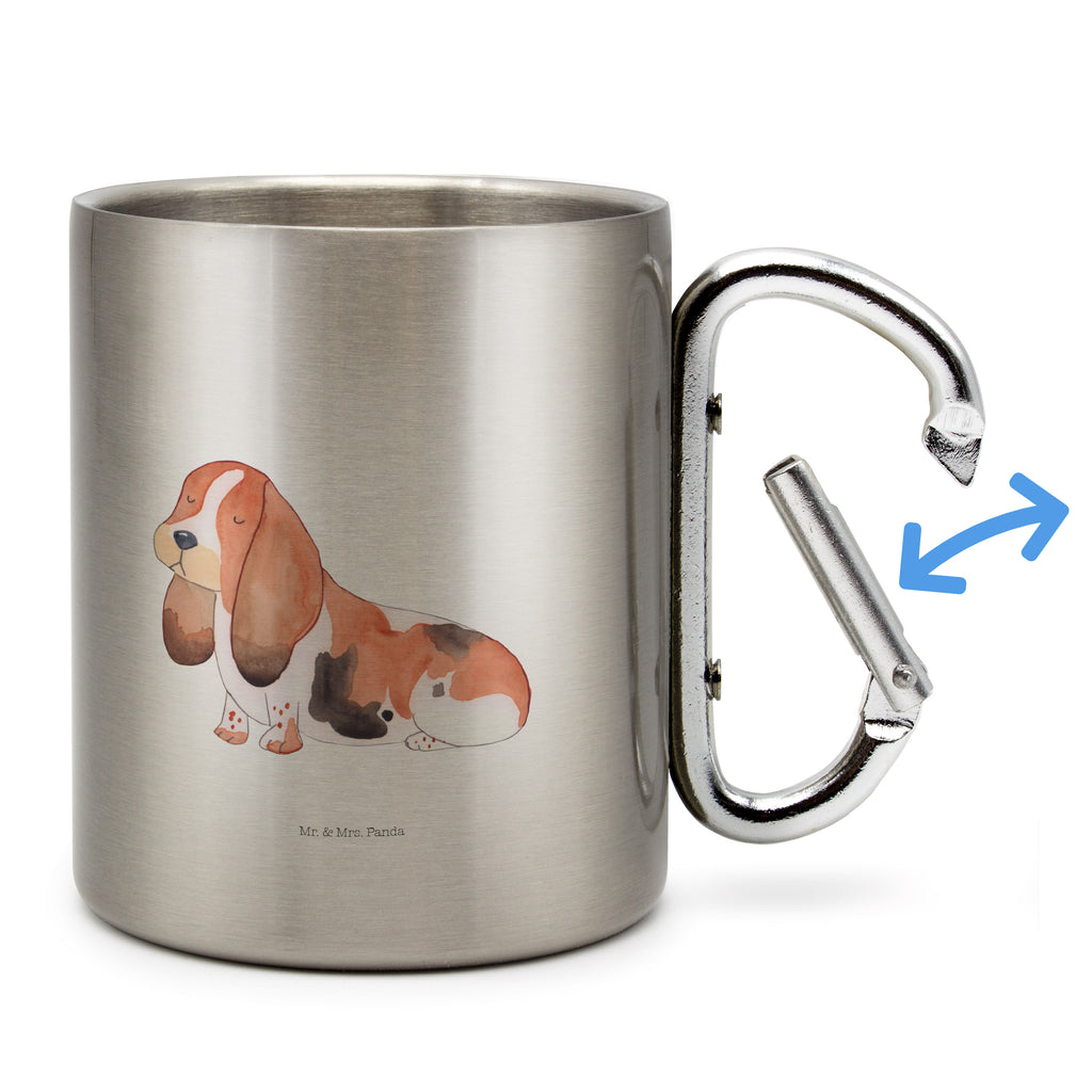 Edelstahlbecher Hund Basset Hound Edelstahltasse, Karabiner, Edelstahlbecher, Outdoor, Camping, Tasse, Becher, Hund, Hundemotiv, Haustier, Hunderasse, Tierliebhaber, Hundebesitzer, Sprüche, Basset Hound, Basset, Hundeliebe, kinderlos
