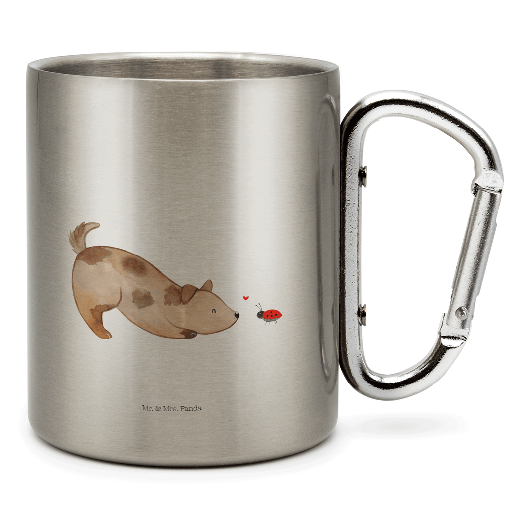 Edelstahlbecher Hund Marienkäfer Edelstahltasse, Karabiner, Edelstahlbecher, Outdoor, Camping, Tasse, Becher, Hund, Hundemotiv, Haustier, Hunderasse, Tierliebhaber, Hundebesitzer, Sprüche, Hunde, Hundespruch, Marienkäfer, Mischling, Mischlinghund