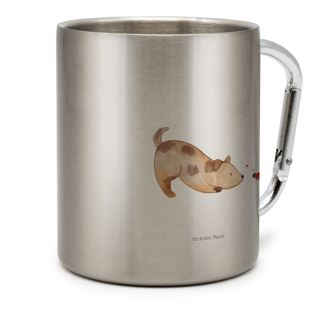 Edelstahlbecher Hund Marienkäfer Edelstahltasse, Karabiner, Edelstahlbecher, Outdoor, Camping, Tasse, Becher, Hund, Hundemotiv, Haustier, Hunderasse, Tierliebhaber, Hundebesitzer, Sprüche, Hunde, Hundespruch, Marienkäfer, Mischling, Mischlinghund