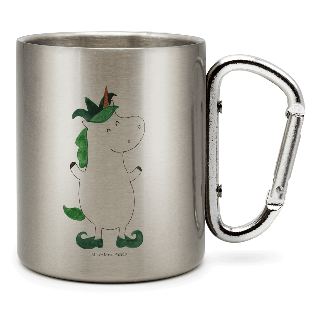 Edelstahlbecher Einhorn Joker Edelstahltasse, Karabiner, Edelstahlbecher, Outdoor, Camping, Tasse, Becher, Einhorn, Einhörner, Einhorn Deko, Pegasus, Unicorn, Hofnarr, Kasper, Gaukler, Mittelalter