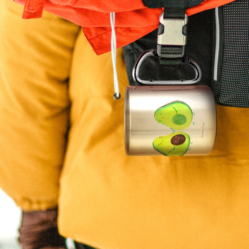 Edelstahlbecher Avocado Pärchen Edelstahltasse, Karabiner, Edelstahlbecher, Outdoor, Camping, Tasse, Becher, Avocado, Veggie, Vegan, Gesund, Avocuddle, Liebe, Schwangerschaft, Familie, Babyshower, Babyparty, Hochzeit, Kinder, Avocados, Geburt