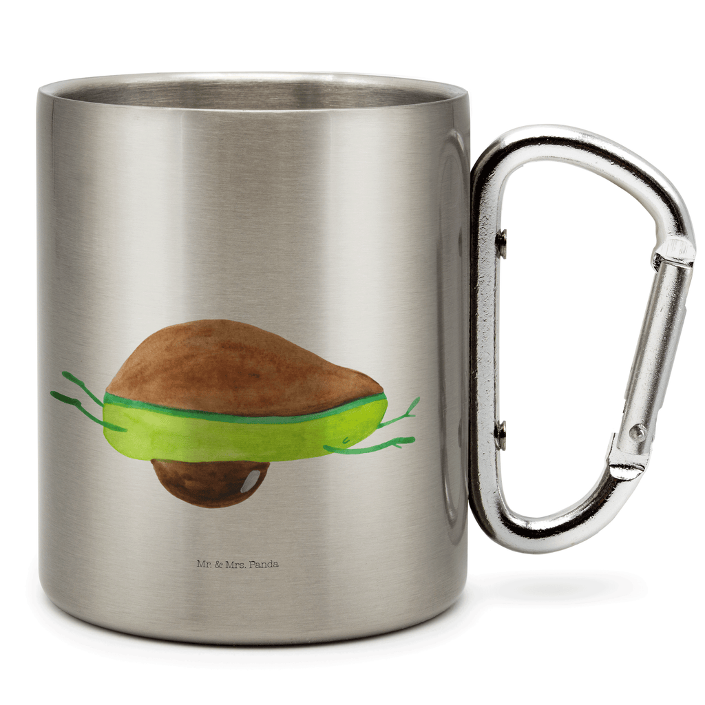Edelstahlbecher Avocado Yoga Edelstahltasse, Karabiner, Edelstahlbecher, Outdoor, Camping, Tasse, Becher, Avocado, Veggie, Vegan, Gesund, Avocado Yoga Vegan