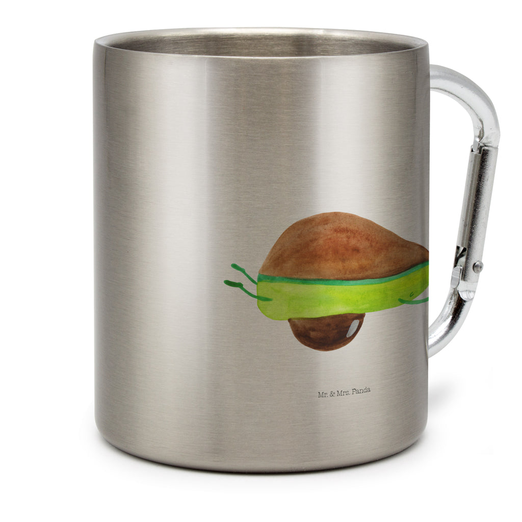 Edelstahlbecher Avocado Yoga Edelstahltasse, Karabiner, Edelstahlbecher, Outdoor, Camping, Tasse, Becher, Avocado, Veggie, Vegan, Gesund, Avocado Yoga Vegan