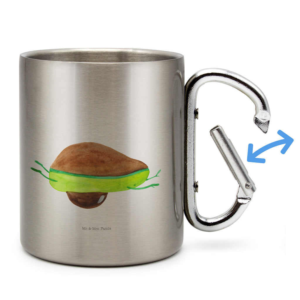 Edelstahlbecher Avocado Yoga Edelstahltasse, Karabiner, Edelstahlbecher, Outdoor, Camping, Tasse, Becher, Avocado, Veggie, Vegan, Gesund, Avocado Yoga Vegan