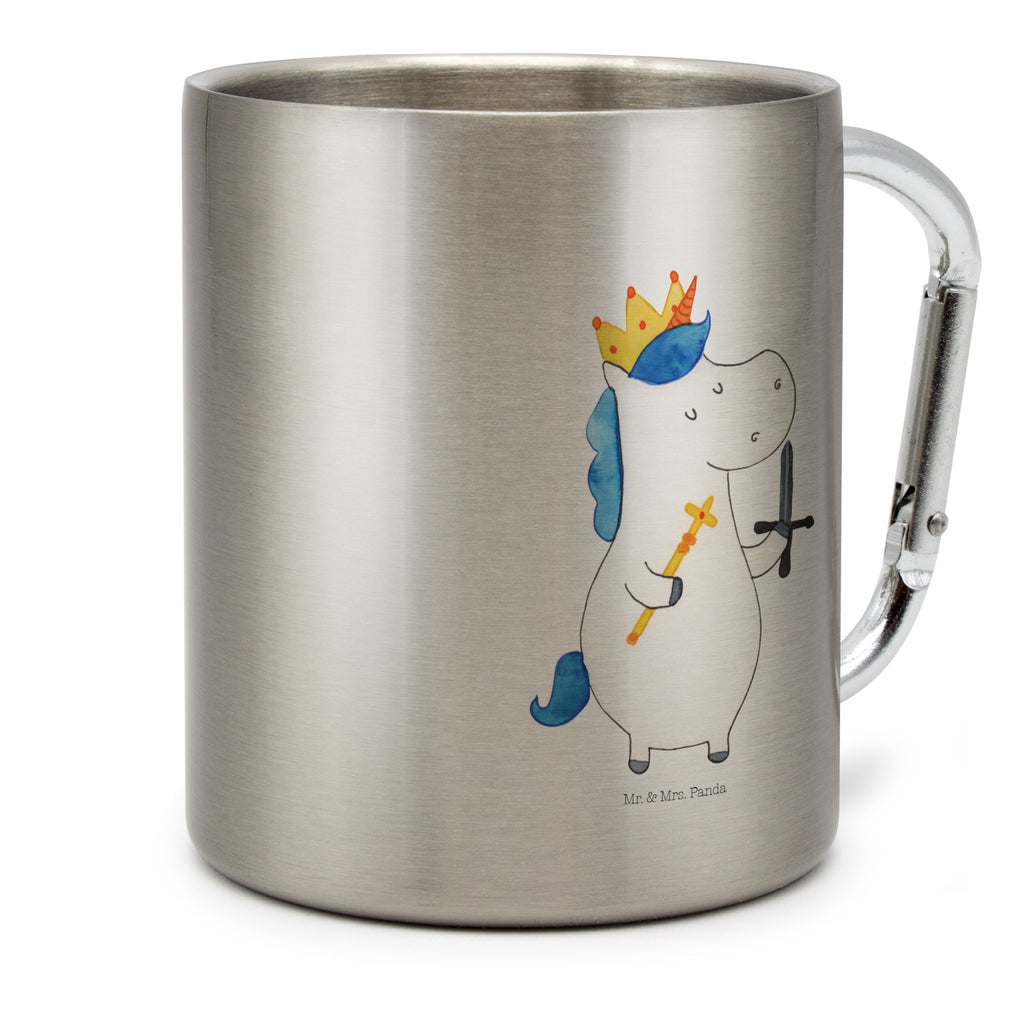 Edelstahlbecher Einhorn König mit Schwert Edelstahltasse, Karabiner, Edelstahlbecher, Outdoor, Camping, Tasse, Becher, Einhorn, Einhörner, Einhorn Deko, Pegasus, Unicorn, König, Ritter, Mittelalter