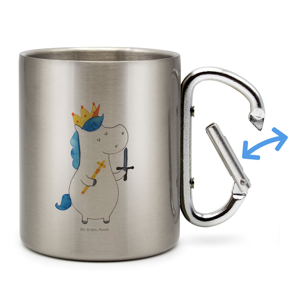 Edelstahlbecher Einhorn König mit Schwert Edelstahltasse, Karabiner, Edelstahlbecher, Outdoor, Camping, Tasse, Becher, Einhorn, Einhörner, Einhorn Deko, Pegasus, Unicorn, König, Ritter, Mittelalter