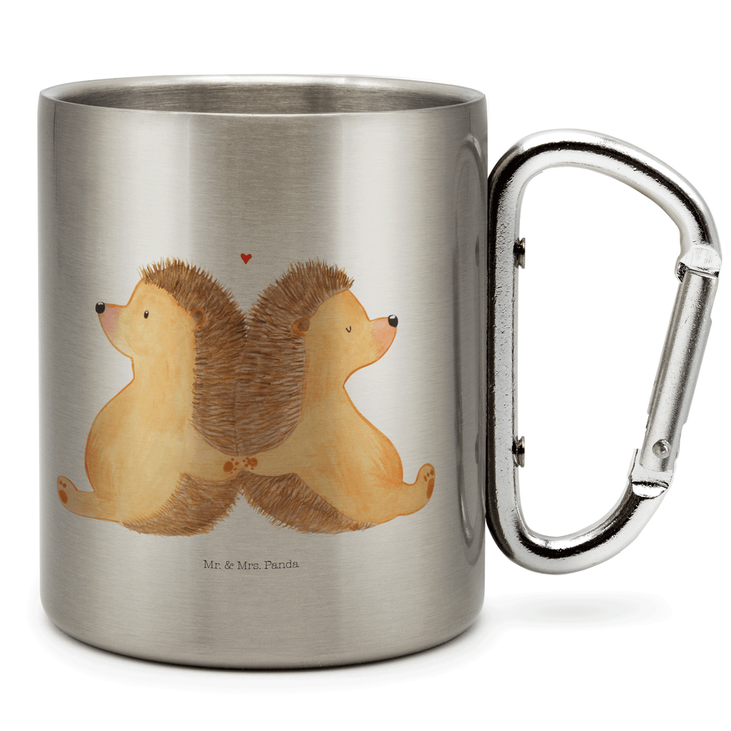 Edelstahlbecher Igel händchenhaltend Edelstahltasse, Karabiner, Edelstahlbecher, Outdoor, Camping, Tasse, Becher, Liebe, Partner, Freund, Freundin, Ehemann, Ehefrau, Heiraten, Verlobung, Heiratsantrag, Liebesgeschenk, Jahrestag, Hocheitstag, Igel, Igelliebe, Hand in Hand, Liebesbeweis, große Liebe, Liebesbotschaft, Hochzeit, Lieblingsmensch, Gemeinsamkeit, Love, Geschenk für zwei