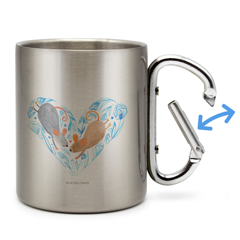 Edelstahlbecher Mäuse Herz Edelstahltasse, Karabiner, Edelstahlbecher, Outdoor, Camping, Tasse, Becher, Liebe, Partner, Freund, Freundin, Ehemann, Ehefrau, Heiraten, Verlobung, Heiratsantrag, Liebesgeschenk, Jahrestag, Hocheitstag, Maus, Mäuse, Liebesbotschaft, Liebesbeweis, Hochzeit, Lieblingsmensch, Gemeinsamkeit, Love, Geschenk für zwei