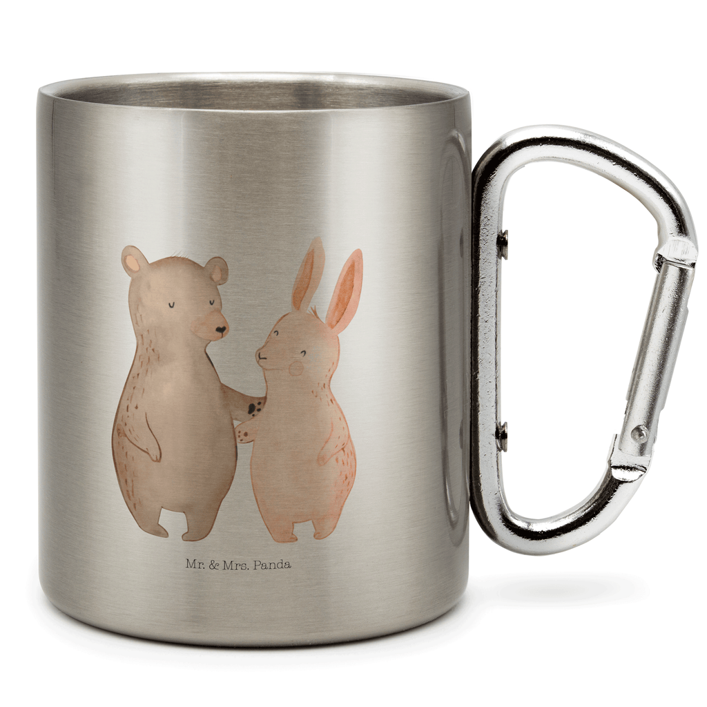 Edelstahlbecher Bär Hase Umarmen Edelstahltasse, Karabiner, Edelstahlbecher, Outdoor, Camping, Tasse, Becher, Liebe, Partner, Freund, Freundin, Ehemann, Ehefrau, Heiraten, Verlobung, Heiratsantrag, Liebesgeschenk, Jahrestag, Hocheitstag, Freunde, bester Freund, Hase, Bär, Bärchen, best friends