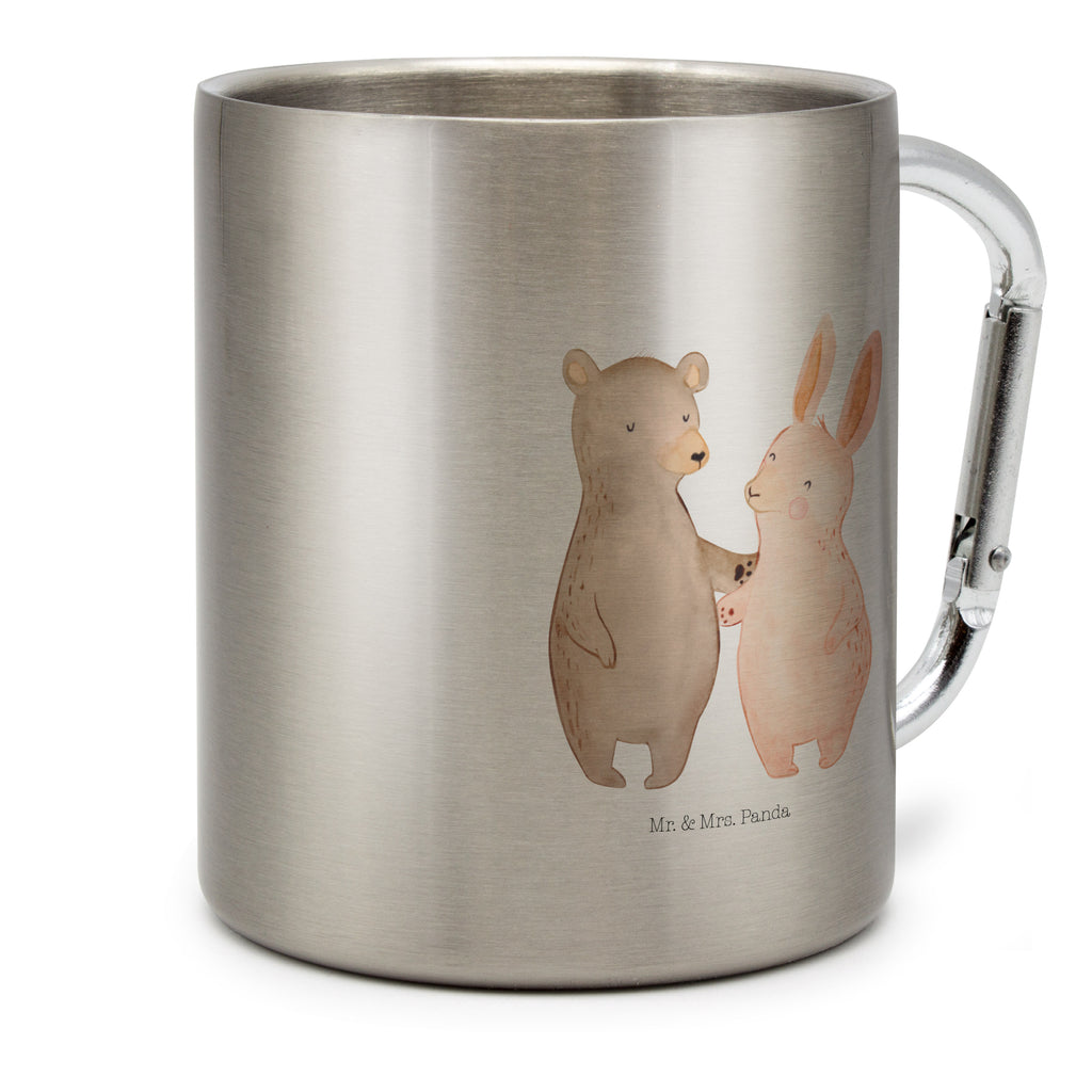 Edelstahlbecher Bär Hase Umarmen Edelstahltasse, Karabiner, Edelstahlbecher, Outdoor, Camping, Tasse, Becher, Liebe, Partner, Freund, Freundin, Ehemann, Ehefrau, Heiraten, Verlobung, Heiratsantrag, Liebesgeschenk, Jahrestag, Hocheitstag, Freunde, bester Freund, Hase, Bär, Bärchen, best friends