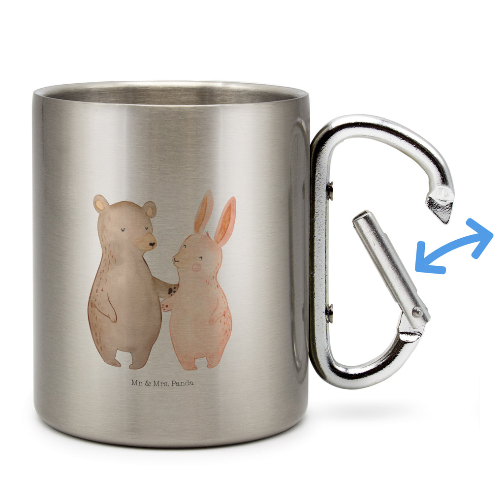 Edelstahlbecher Bär Hase Umarmen Edelstahltasse, Karabiner, Edelstahlbecher, Outdoor, Camping, Tasse, Becher, Liebe, Partner, Freund, Freundin, Ehemann, Ehefrau, Heiraten, Verlobung, Heiratsantrag, Liebesgeschenk, Jahrestag, Hocheitstag, Freunde, bester Freund, Hase, Bär, Bärchen, best friends