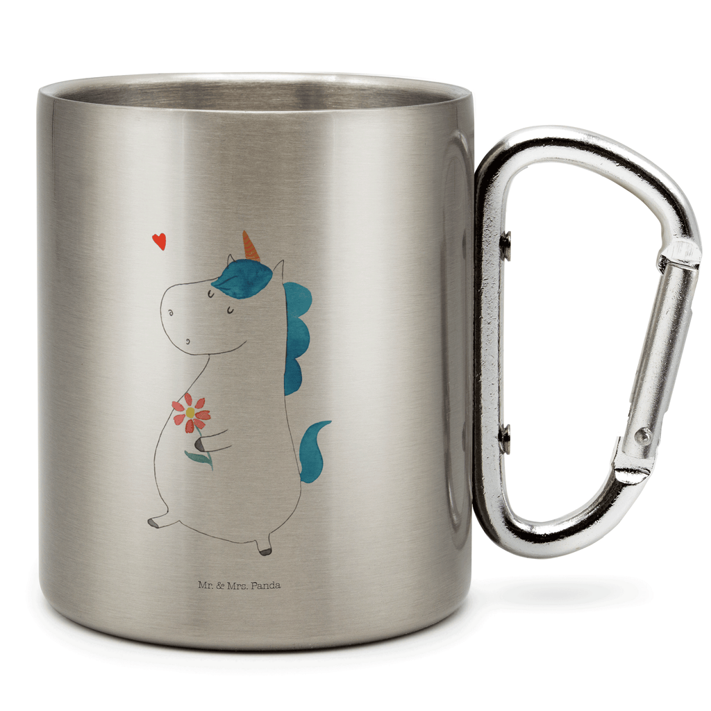 Edelstahlbecher Einhorn Spaziergang Edelstahltasse, Karabiner, Edelstahlbecher, Outdoor, Camping, Tasse, Becher, Einhorn, Einhörner, Einhorn Deko, Pegasus, Unicorn, Glitzer, Blumen, Spaziergang, Motivation, Gute Laune, Freude, Freundin, Mutter, Schwester