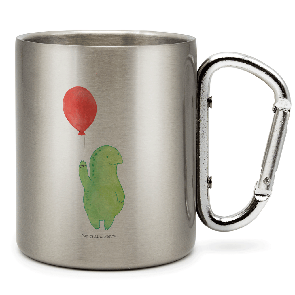 Edelstahlbecher Schildkröte Luftballon Edelstahltasse, Karabiner, Edelstahlbecher, Outdoor, Camping, Tasse, Becher, Schildkröte, Schildkröten, Mutausbruch, Motivation, Motivationsspruch