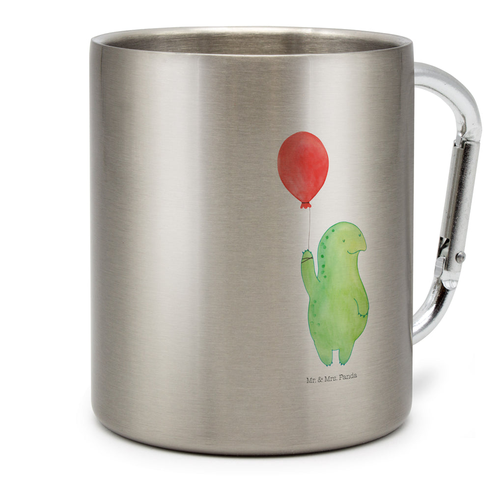 Edelstahlbecher Schildkröte Luftballon Edelstahltasse, Karabiner, Edelstahlbecher, Outdoor, Camping, Tasse, Becher, Schildkröte, Schildkröten, Mutausbruch, Motivation, Motivationsspruch