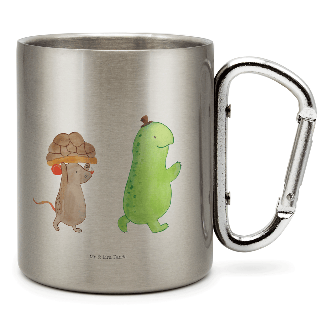 Edelstahlbecher Schildkröte & Maus Edelstahltasse, Karabiner, Edelstahlbecher, Outdoor, Camping, Tasse, Becher, Schildkröte, Maus, Freunde, Freundinnen, beste Freunde, beste Freundinnen