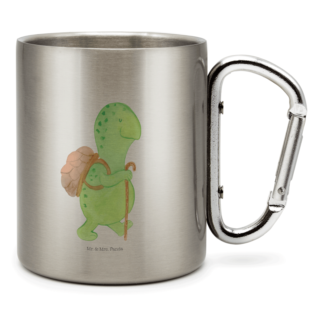Edelstahlbecher Schildkröte Wanderer Edelstahltasse, Karabiner, Edelstahlbecher, Outdoor, Camping, Tasse, Becher, Schildkröte, Schildkröten, Motivation, Motivationsspruch, Motivationssprüche, Neuanfang