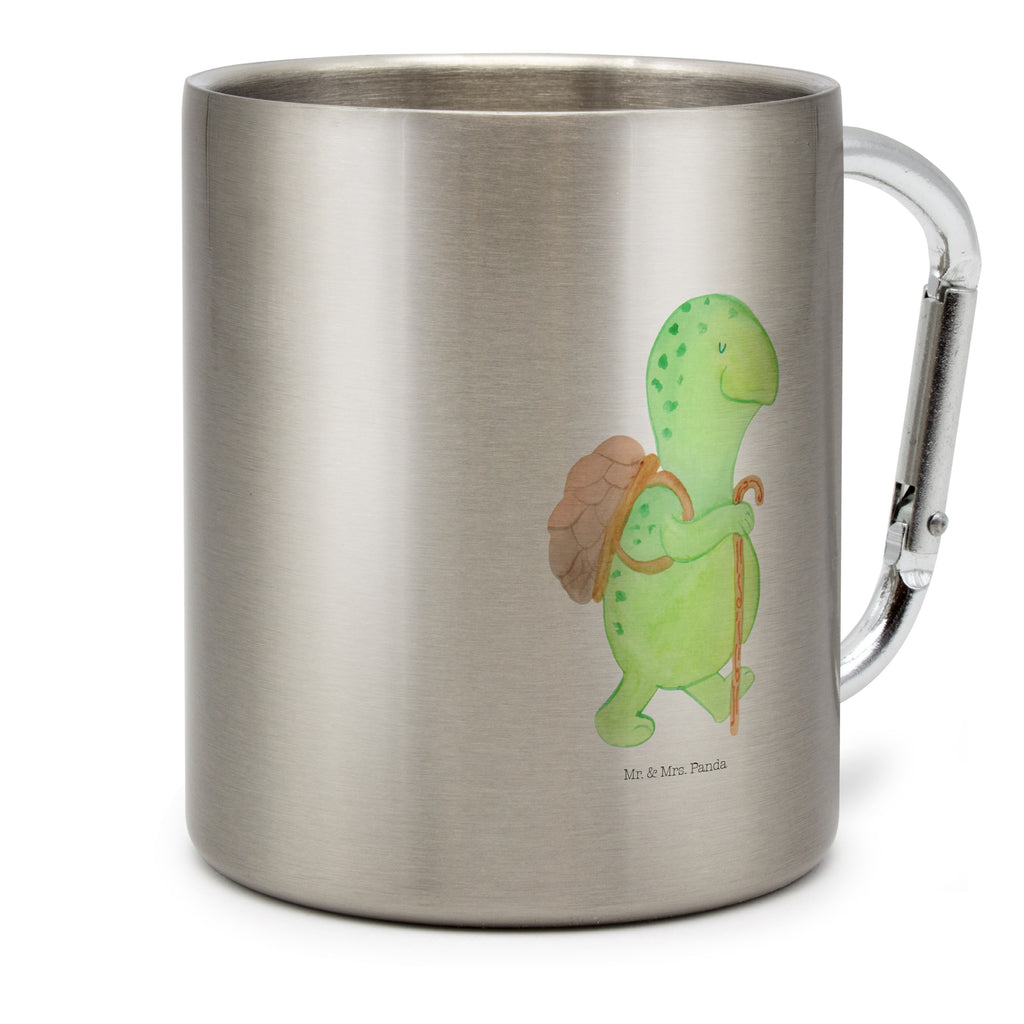 Edelstahlbecher Schildkröte Wanderer Edelstahltasse, Karabiner, Edelstahlbecher, Outdoor, Camping, Tasse, Becher, Schildkröte, Schildkröten, Motivation, Motivationsspruch, Motivationssprüche, Neuanfang