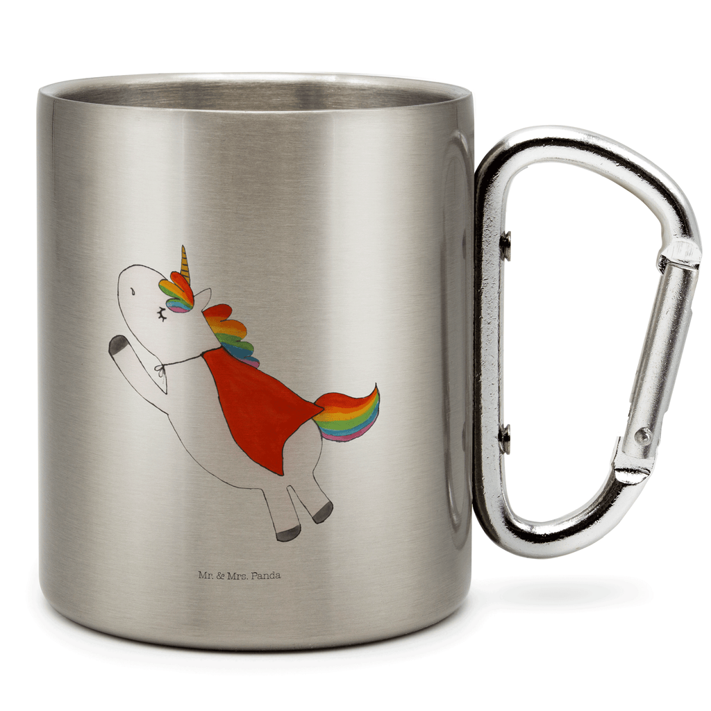 Edelstahlbecher Einhorn Super Edelstahltasse, Karabiner, Edelstahlbecher, Outdoor, Camping, Tasse, Becher, Einhorn, Einhörner, Einhorn Deko, Pegasus, Unicorn, Traummann, Superheld, Held, Freundin, Geschenk, Girl, Mädchen