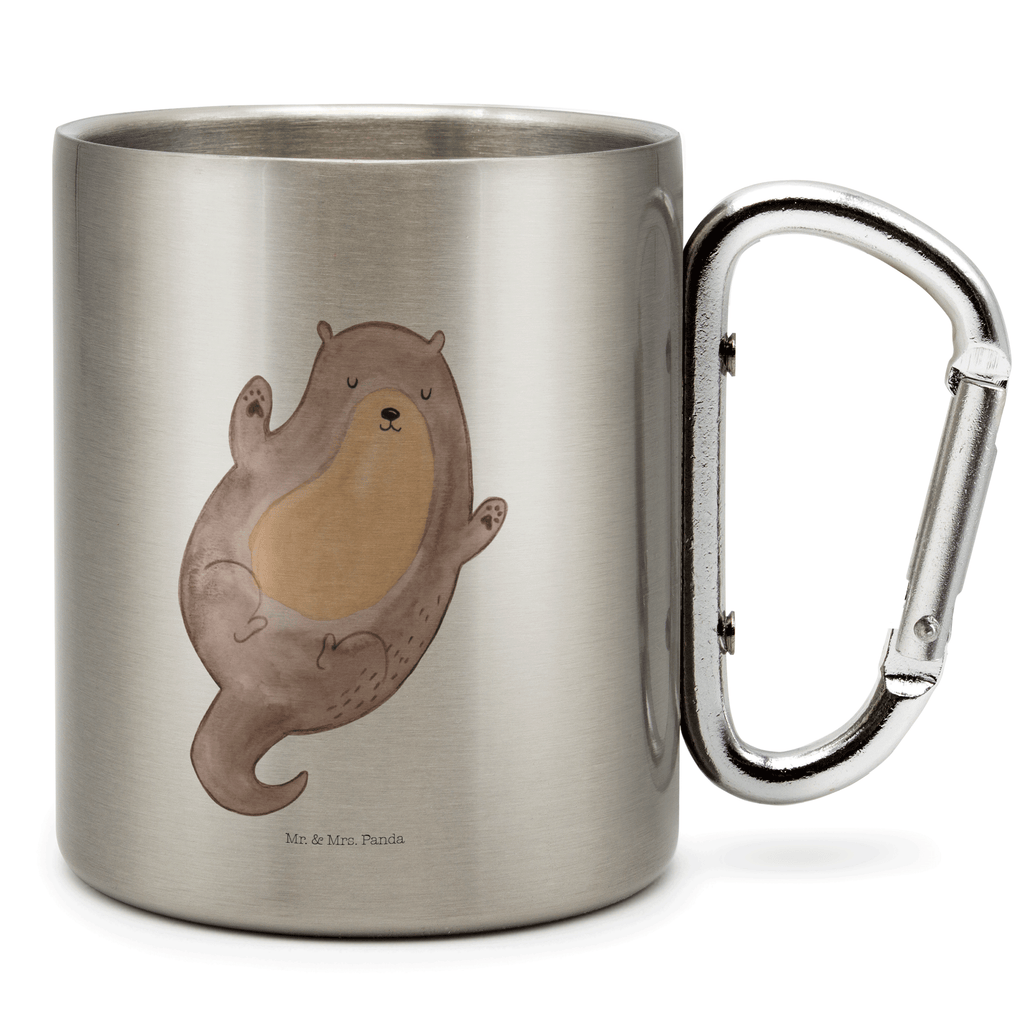 Edelstahlbecher Otter Umarmen Edelstahltasse, Karabiner, Edelstahlbecher, Outdoor, Camping, Tasse, Becher, Otter, Fischotter, Seeotter, Otter Seeotter See Otter
