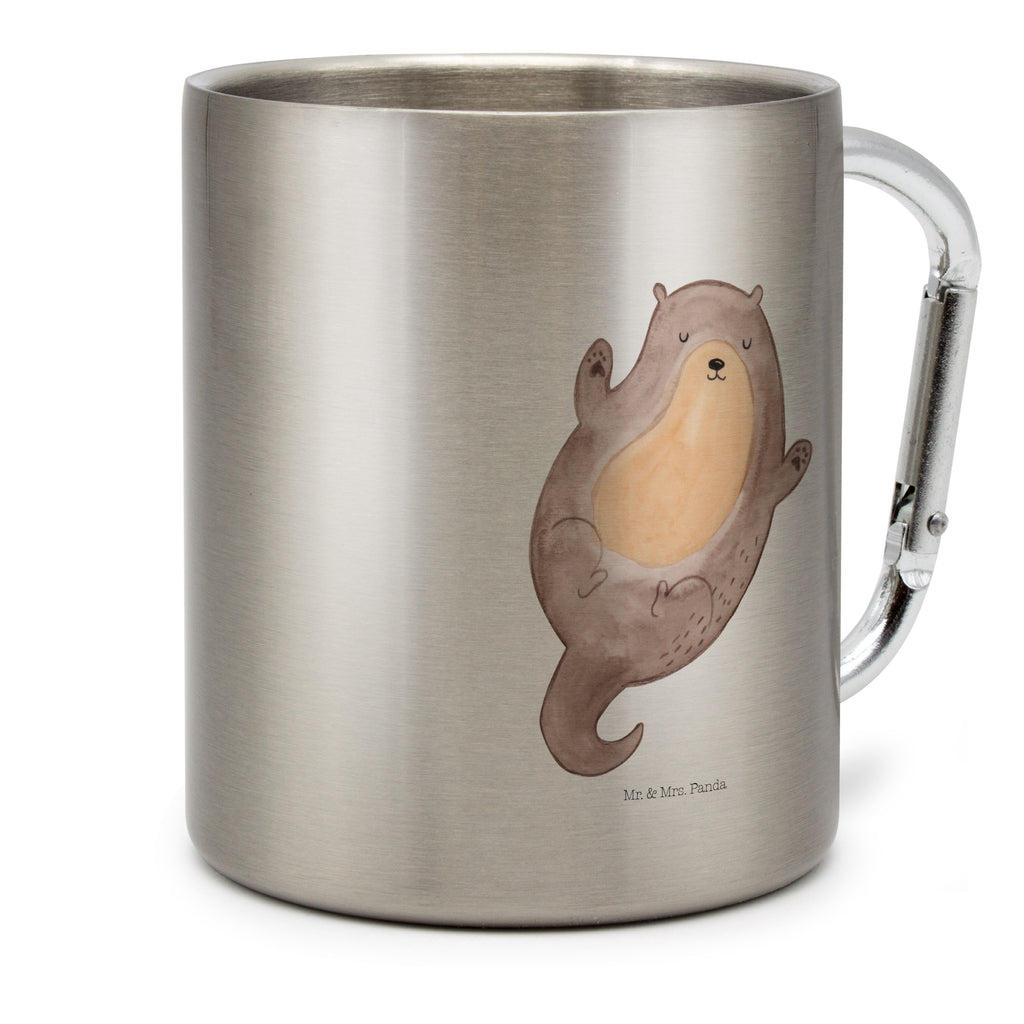 Edelstahlbecher Otter Umarmen Edelstahltasse, Karabiner, Edelstahlbecher, Outdoor, Camping, Tasse, Becher, Otter, Fischotter, Seeotter, Otter Seeotter See Otter