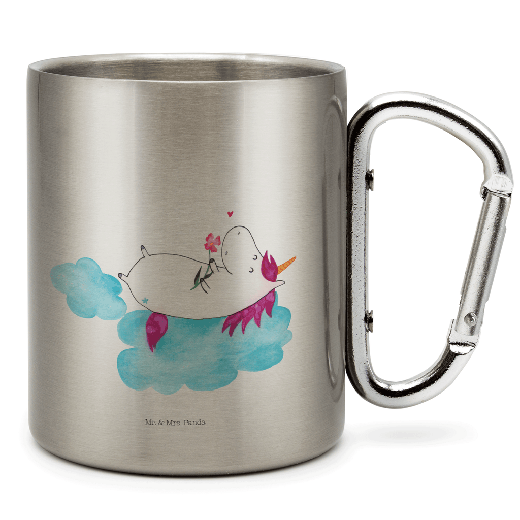 Edelstahlbecher Einhorn verliebt auf Wolke Edelstahltasse, Karabiner, Edelstahlbecher, Outdoor, Camping, Tasse, Becher, Einhorn, Einhörner, Einhorn Deko, Pegasus, Unicorn, verliebt, Liebe, Liebesbeweis, Freundin, Wolke