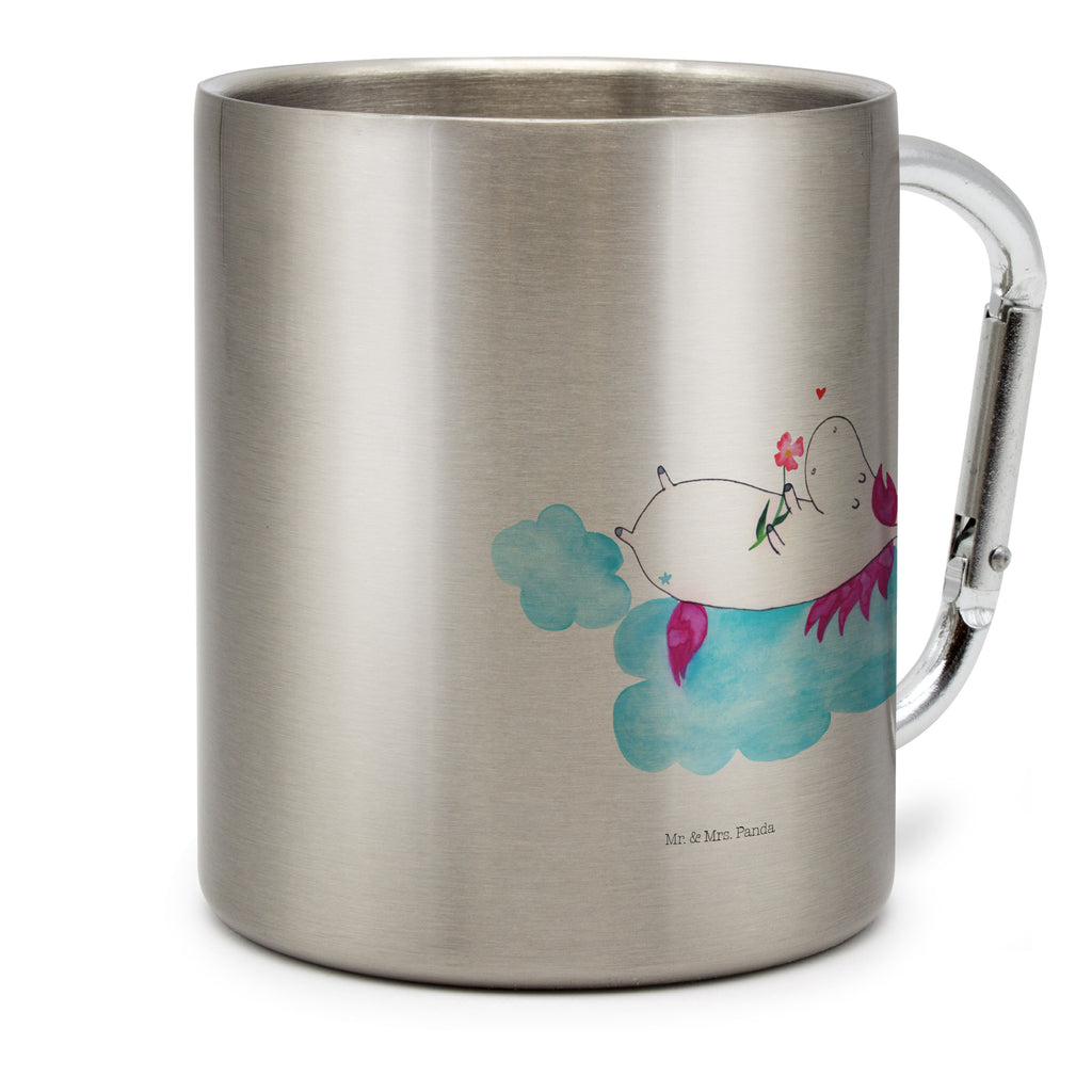 Edelstahlbecher Einhorn verliebt auf Wolke Edelstahltasse, Karabiner, Edelstahlbecher, Outdoor, Camping, Tasse, Becher, Einhorn, Einhörner, Einhorn Deko, Pegasus, Unicorn, verliebt, Liebe, Liebesbeweis, Freundin, Wolke