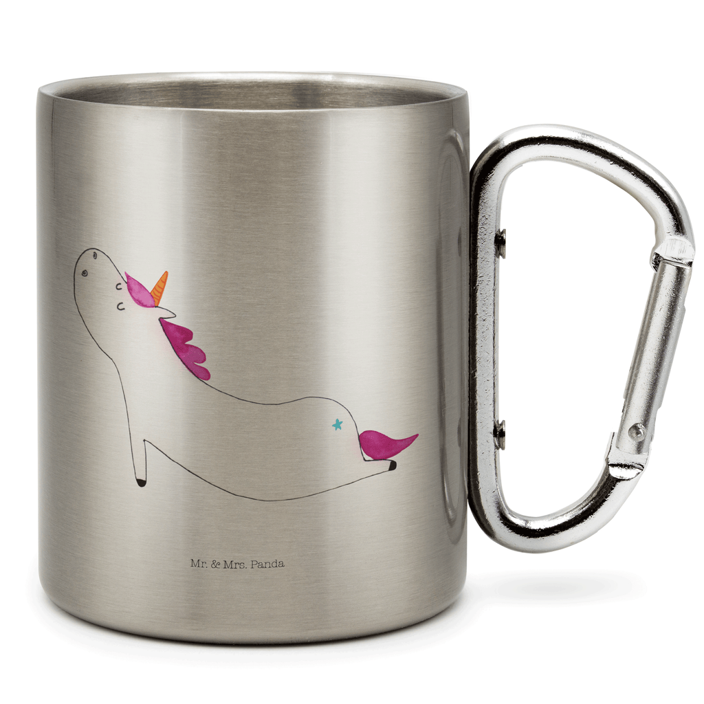 Edelstahlbecher Einhorn Yoga Edelstahltasse, Karabiner, Edelstahlbecher, Outdoor, Camping, Tasse, Becher, Einhorn, Einhörner, Einhorn Deko, Pegasus, Unicorn, Yoga, Namaste, Achtsamkeit, Entspannung, Joga, Yogamatte, Sport, lustig, witzig, süß