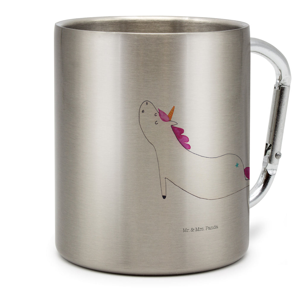 Edelstahlbecher Einhorn Yoga Edelstahltasse, Karabiner, Edelstahlbecher, Outdoor, Camping, Tasse, Becher, Einhorn, Einhörner, Einhorn Deko, Pegasus, Unicorn, Yoga, Namaste, Achtsamkeit, Entspannung, Joga, Yogamatte, Sport, lustig, witzig, süß