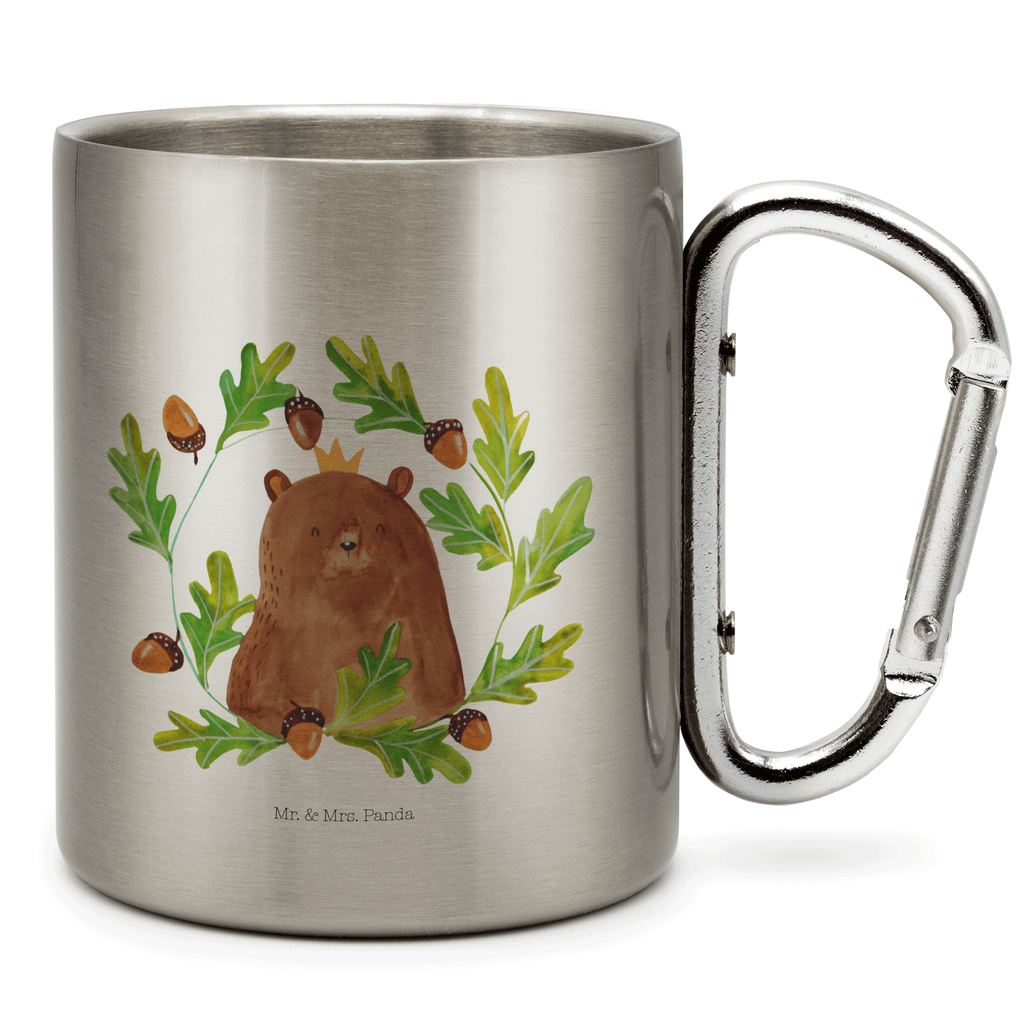 Edelstahlbecher Bär König Edelstahltasse, Karabiner, Edelstahlbecher, Outdoor, Camping, Tasse, Becher, Bär, Teddy, Teddybär, Papa, Papa Bär, bester Vater, bester Papa, weltbester Papa, Vatertag, Vater, Dad, Daddy, Papi