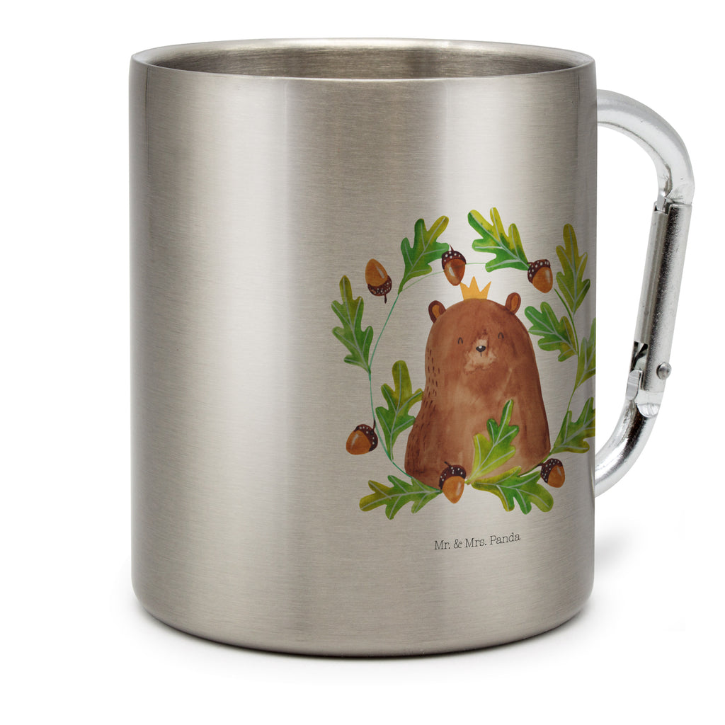 Edelstahlbecher Bär König Edelstahltasse, Karabiner, Edelstahlbecher, Outdoor, Camping, Tasse, Becher, Bär, Teddy, Teddybär, Papa, Papa Bär, bester Vater, bester Papa, weltbester Papa, Vatertag, Vater, Dad, Daddy, Papi