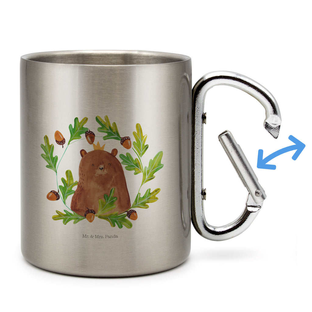 Edelstahlbecher Bär König Edelstahltasse, Karabiner, Edelstahlbecher, Outdoor, Camping, Tasse, Becher, Bär, Teddy, Teddybär, Papa, Papa Bär, bester Vater, bester Papa, weltbester Papa, Vatertag, Vater, Dad, Daddy, Papi
