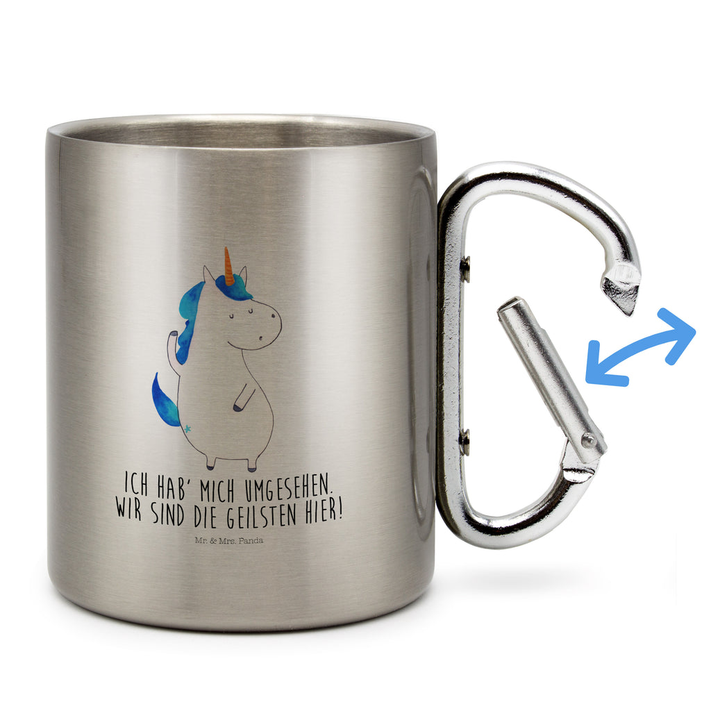 Edelstahlbecher Einhorn Mann Edelstahltasse, Karabiner, Edelstahlbecher, Outdoor, Camping, Tasse, Becher, Einhorn, Einhörner, Einhorn Deko, Pegasus, Unicorn, cool, Mann, Freundin, Familie, bester Freund, BFF, Party, hübsch, beste