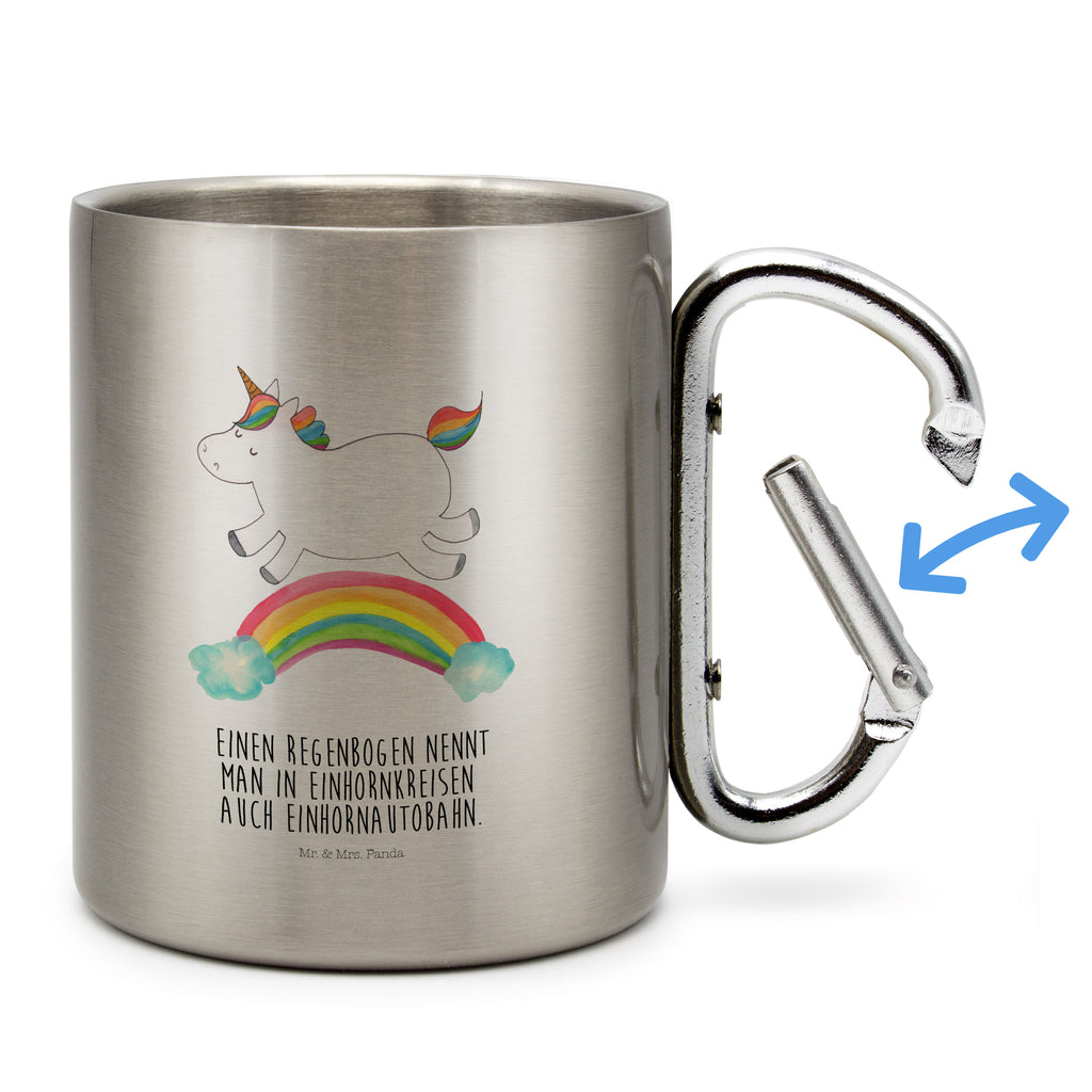 Edelstahlbecher Einhorn Regenbogen Edelstahltasse, Karabiner, Edelstahlbecher, Outdoor, Camping, Tasse, Becher, Einhorn, Einhörner, Einhorn Deko, Pegasus, Unicorn, Regenbogen, Glitzer, Einhornpower, Erwachsenwerden, Einhornautobahn