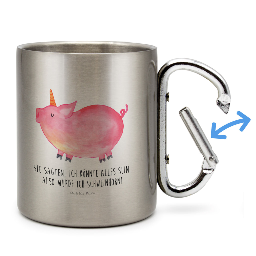 Edelstahlbecher Einhorn Schweinhorn Edelstahltasse, Karabiner, Edelstahlbecher, Outdoor, Camping, Tasse, Becher, Einhorn, Einhörner, Einhorn Deko, Pegasus, Unicorn, Party, Spaß, Schwein, Schweinhorn, Bauer, witzig. lustig, Spruch, geschenk, Pig, Piggy, funny, english, englisch