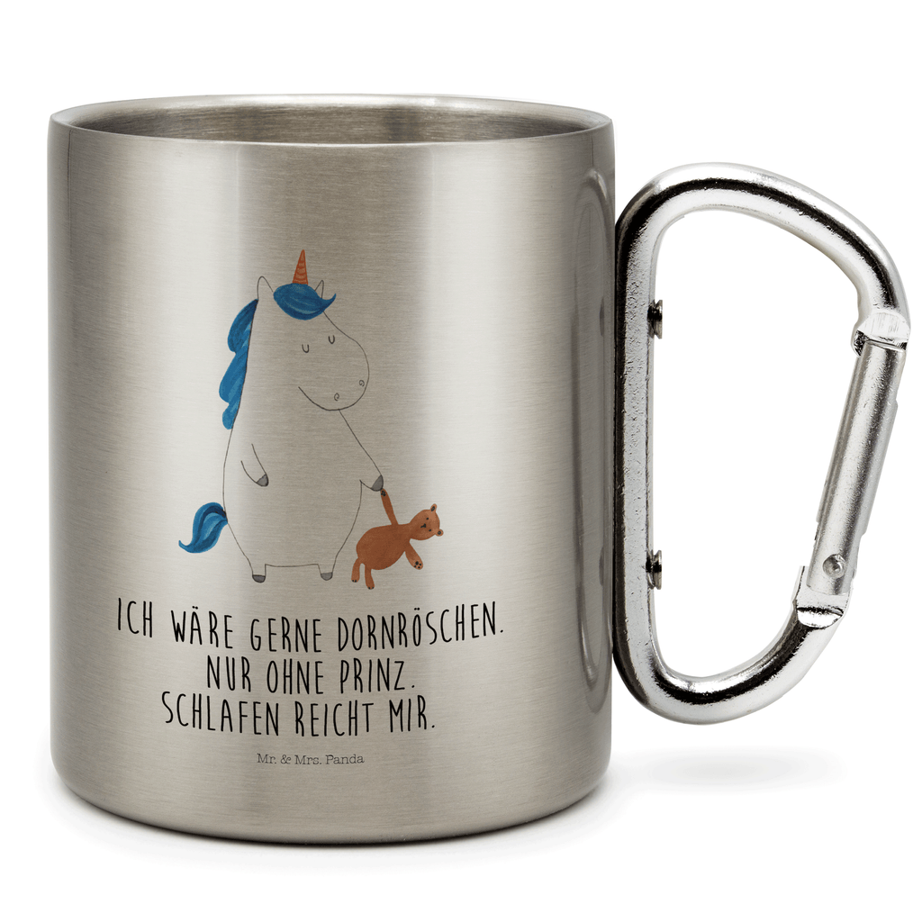 Edelstahlbecher Einhorn Teddy Edelstahltasse, Karabiner, Edelstahlbecher, Outdoor, Camping, Tasse, Becher, Einhorn, Einhörner, Einhorn Deko, Pegasus, Unicorn, schlafen, gute Nacht, Single, Bett, Träumen, Freundin, Singleleben