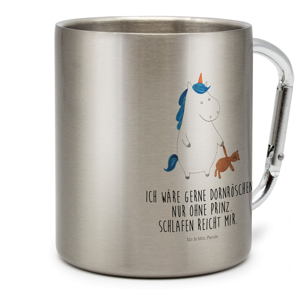 Edelstahlbecher Einhorn Teddy Edelstahltasse, Karabiner, Edelstahlbecher, Outdoor, Camping, Tasse, Becher, Einhorn, Einhörner, Einhorn Deko, Pegasus, Unicorn, schlafen, gute Nacht, Single, Bett, Träumen, Freundin, Singleleben