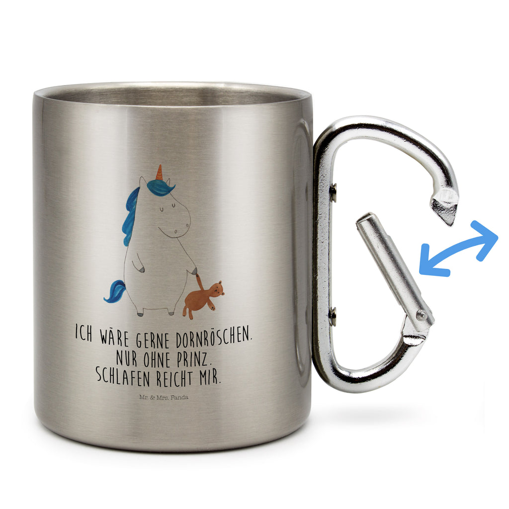 Edelstahlbecher Einhorn Teddy Edelstahltasse, Karabiner, Edelstahlbecher, Outdoor, Camping, Tasse, Becher, Einhorn, Einhörner, Einhorn Deko, Pegasus, Unicorn, schlafen, gute Nacht, Single, Bett, Träumen, Freundin, Singleleben