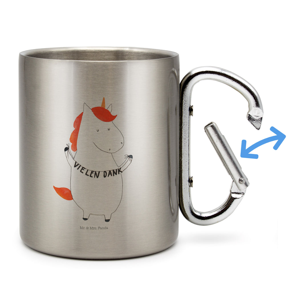 Edelstahlbecher Einhorn Vielen Dank Edelstahltasse, Karabiner, Edelstahlbecher, Outdoor, Camping, Tasse, Becher, Einhorn, Einhörner, Einhorn Deko, Pegasus, Unicorn, Danke, vielen Dank, Dankeschön, Danksagung