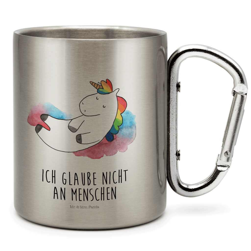 Edelstahlbecher Einhorn Wolke 7 Edelstahltasse, Karabiner, Edelstahlbecher, Outdoor, Camping, Tasse, Becher, Einhorn, Einhörner, Einhorn Deko, Pegasus, Unicorn, verliebt, Menschen, witzig, lustig, Geschenk, Glaube, Realität, Lächeln