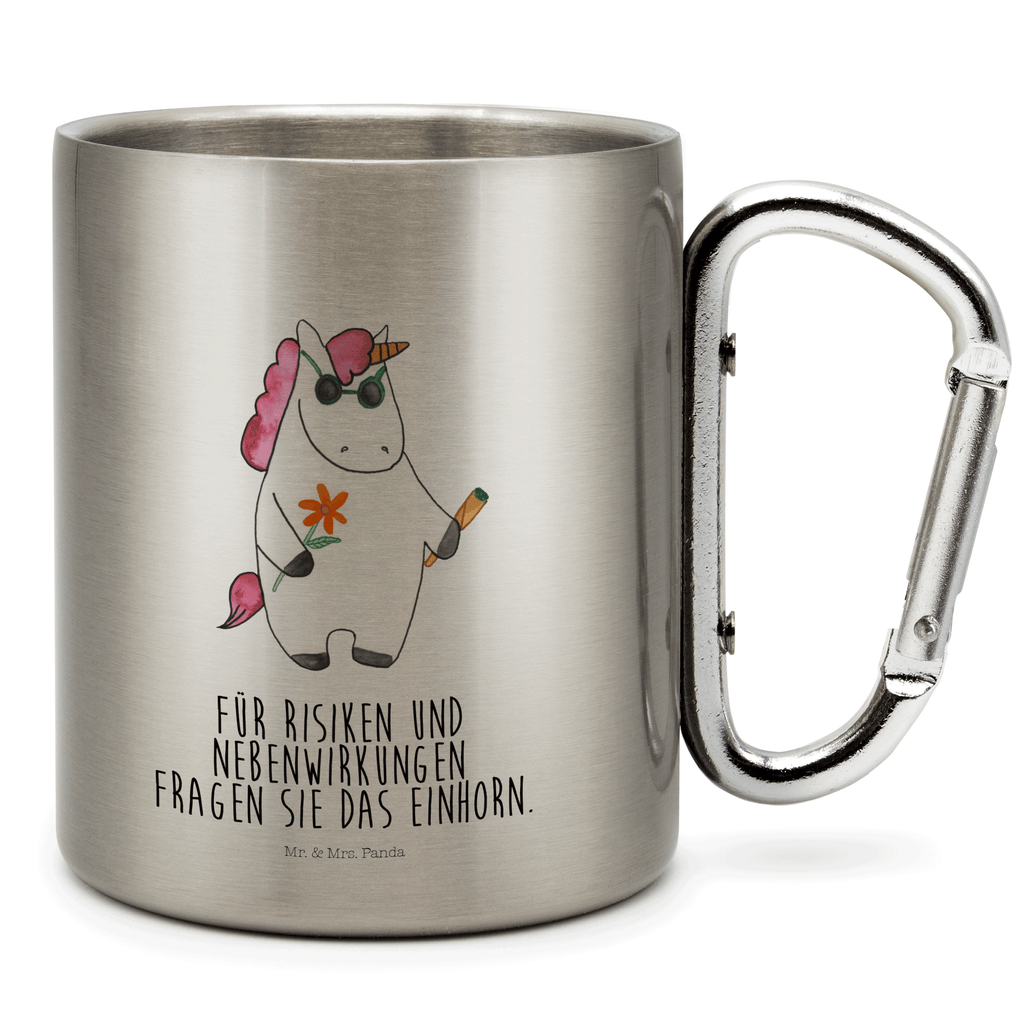 Edelstahlbecher Einhorn Woodstock Edelstahltasse, Karabiner, Edelstahlbecher, Outdoor, Camping, Tasse, Becher, Einhorn, Einhörner, Einhorn Deko, Pegasus, Unicorn, Kiffen, Joint, Zigarette, Alkohol, Party, Spaß. lustig, witzig, Woodstock